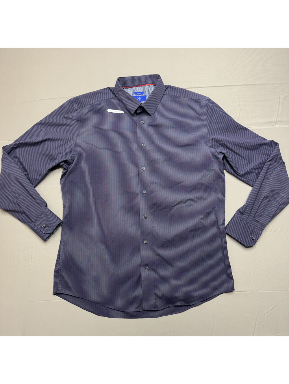 Egara Mens Non Iron Cotton Spandex Striped Dress Shirt XLT Purple Office